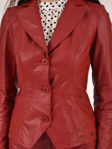 Red eco leather jacket