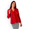 Червено трикотажно сако с емблема