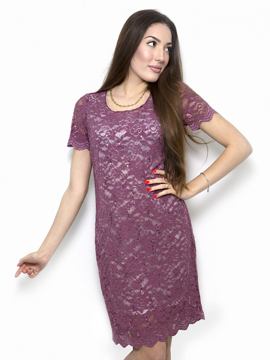 Women's lace dress in blackberry color