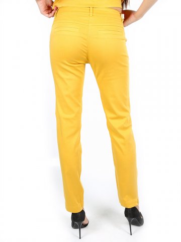 Жълт дамски панталон от тенсел