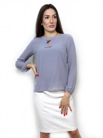 Дамска блуза с дълъг ръкав цвят светло лилаво