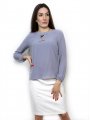 Дамска блуза с дълъг ръкав цвят светло лилаво