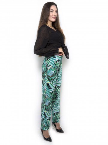Зелен официален дамски панталон